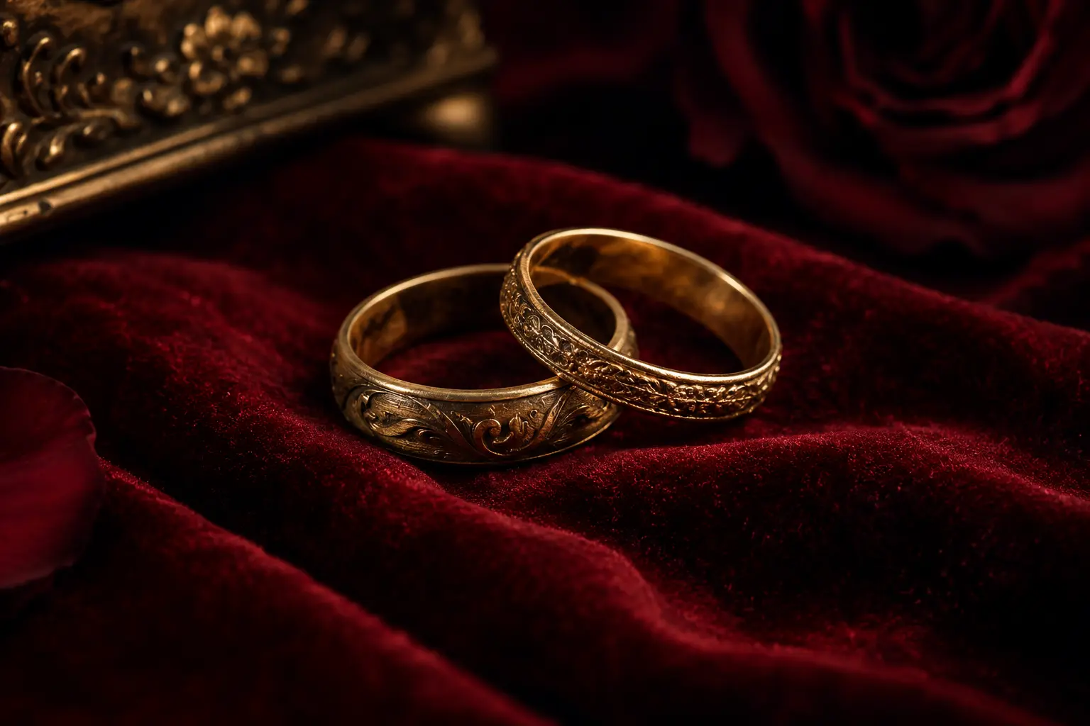 Rings beside candlelight representing mutual commitment questions