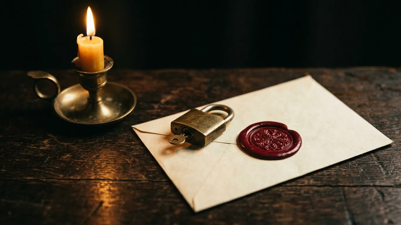 Padlock on a sealed envelope