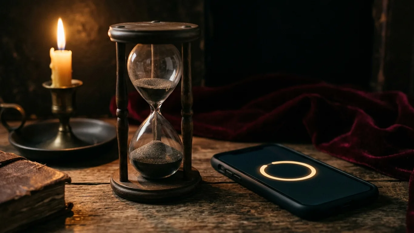 Hourglass and a countdown on a phone