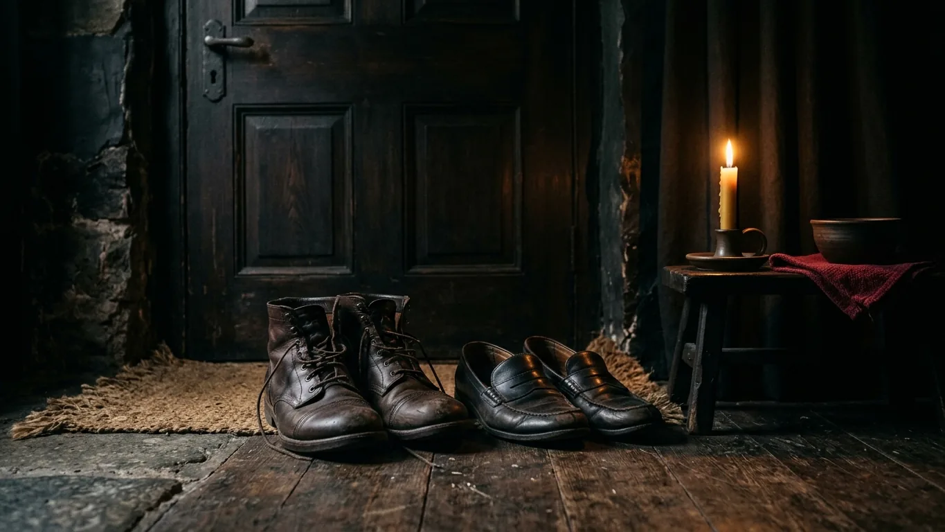 Two pairs of shoes by the door