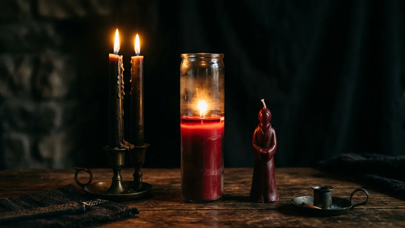 Glass, taper and figure candles