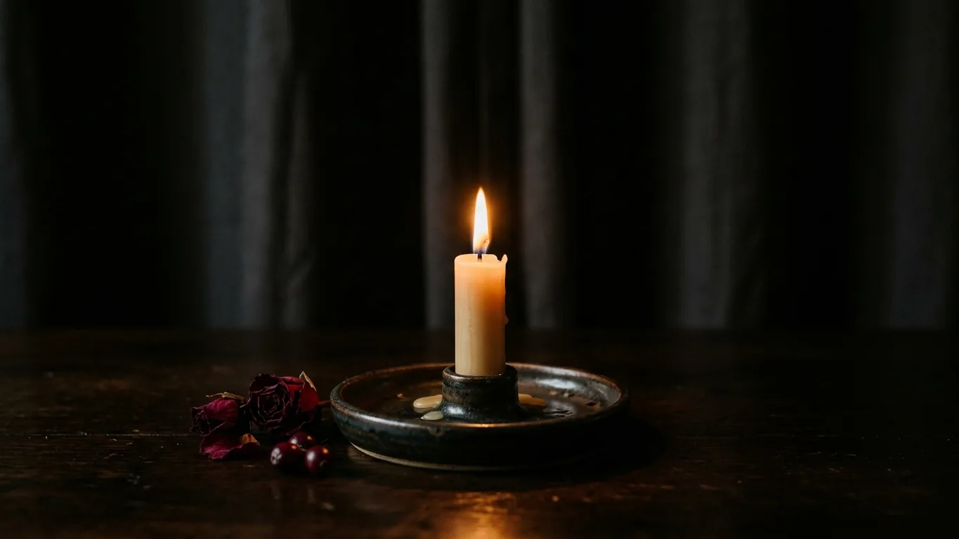 Candle on a heat-proof dish