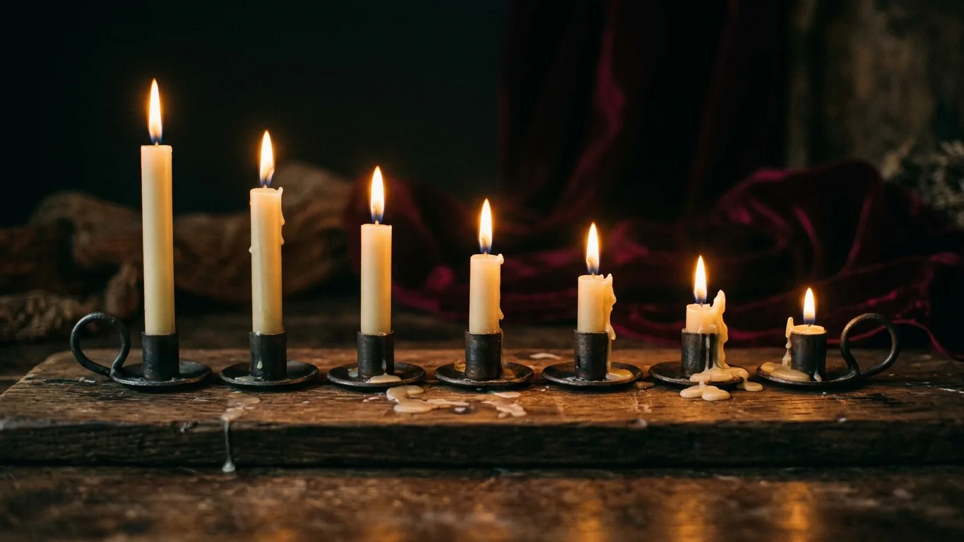 Candles burned to different heights