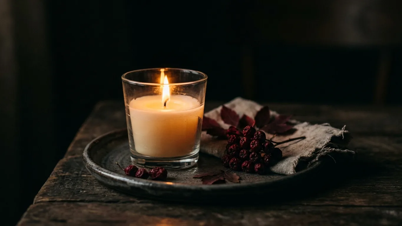Candle safely on a ceramic tray