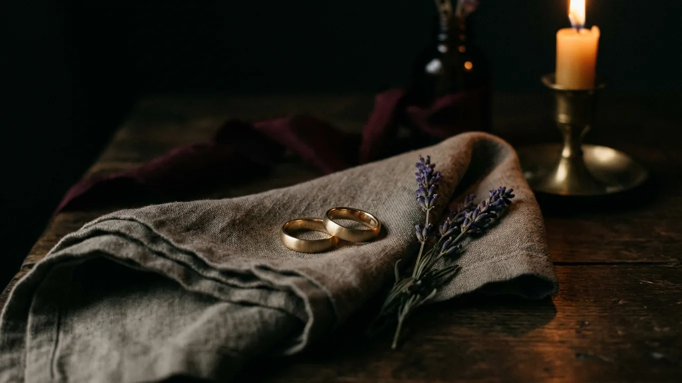 Two matching rings on lavender