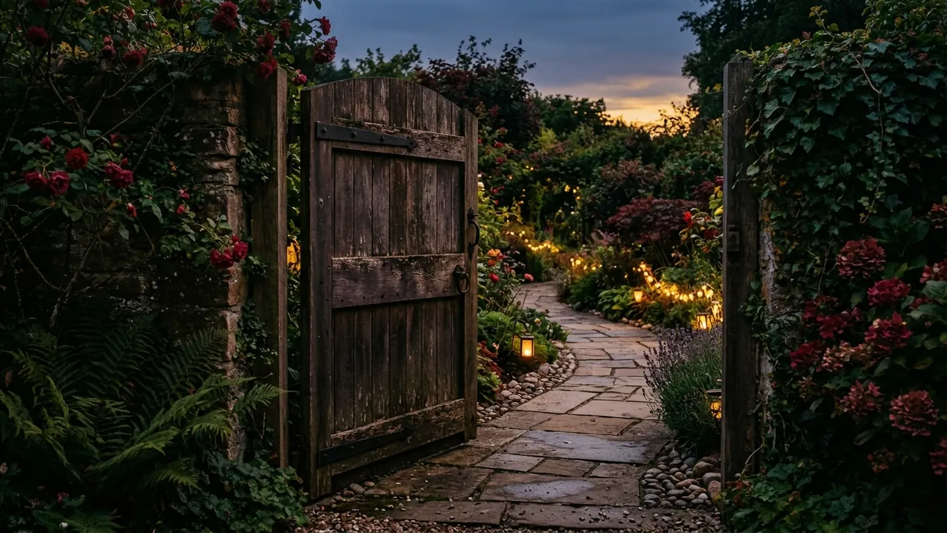 Garden gate half open