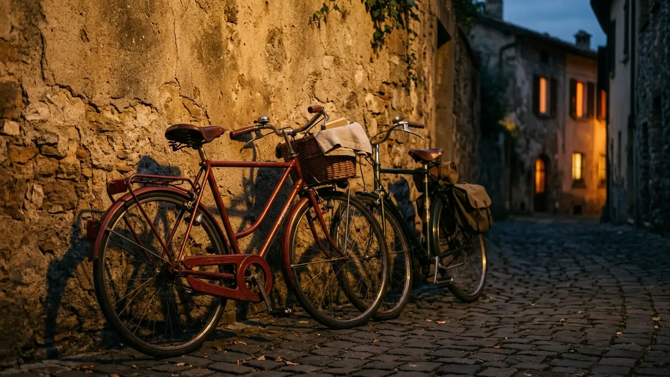 Bicycle outside a sunny café
