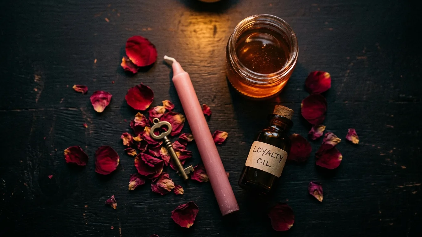 Pink candle dressed with rose on a plate of honey