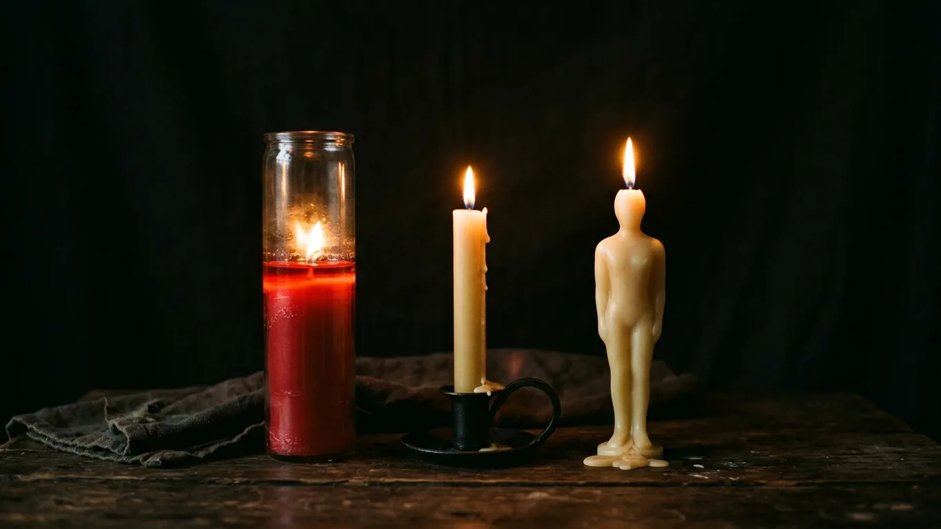 Taper, glass and figure candles